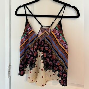 Floral racer back tank top, Free People